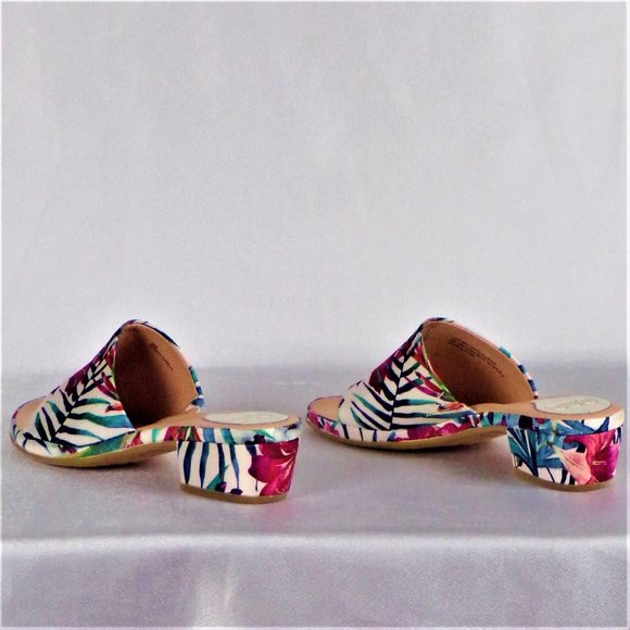 ONO 8M CARL 17 multicolor floral low-heel slide sandals leather uppers & linings - Picture 10 of 16